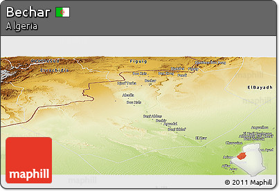 Physical Panoramic Map of Bechar