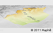 Physical Panoramic Map of Bechar, lighten, desaturated
