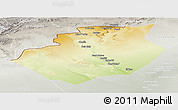 Physical Panoramic Map of Bechar, lighten, semi-desaturated