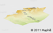 Physical Panoramic Map of Bechar, single color outside
