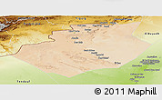 Satellite Panoramic Map of Bechar, physical outside