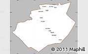 Gray Simple Map of Bechar, cropped outside