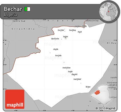 Gray Simple Map of Bechar