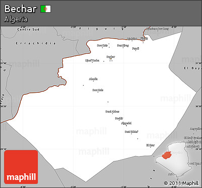 Gray Simple Map of Bechar