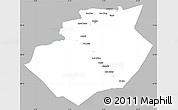 Gray Simple Map of Bechar, single color outside