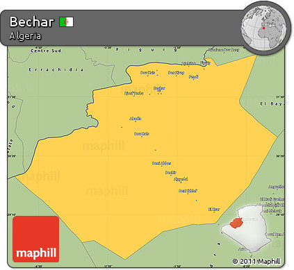 Savanna Style Simple Map of Bechar