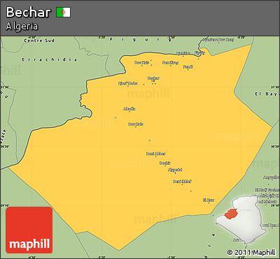 Savanna Style Simple Map of Bechar