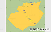 Savanna Style Simple Map of Bechar, single color outside