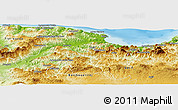 Physical Panoramic Map of Bejaia