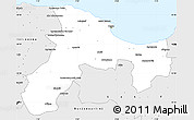 Silver Style Simple Map of Bejaia