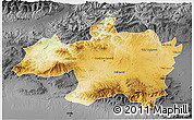 Physical 3D Map of Borjbouarirej, darken, desaturated