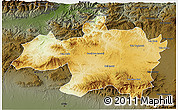 Physical 3D Map of Borjbouarirej, darken