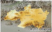 Physical 3D Map of Borjbouarirej, darken, semi-desaturated