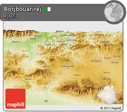 Physical 3D Map of Borjbouarirej