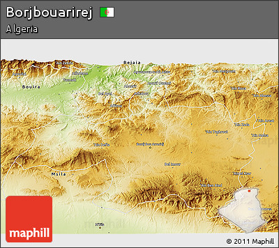 Physical 3D Map of Borjbouarirej
