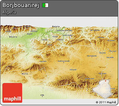 Physical 3D Map of Borjbouarirej