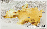 Physical 3D Map of Borjbouarirej, lighten, semi-desaturated