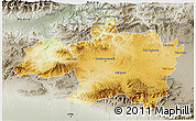 Physical 3D Map of Borjbouarirej, semi-desaturated
