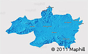 Political 3D Map of Borjbouarirej, cropped outside