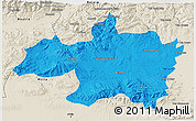 Political 3D Map of Borjbouarirej, shaded relief outside