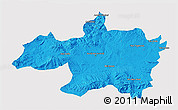 Political 3D Map of Borjbouarirej, single color outside