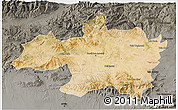 Satellite 3D Map of Borjbouarirej, darken, semi-desaturated
