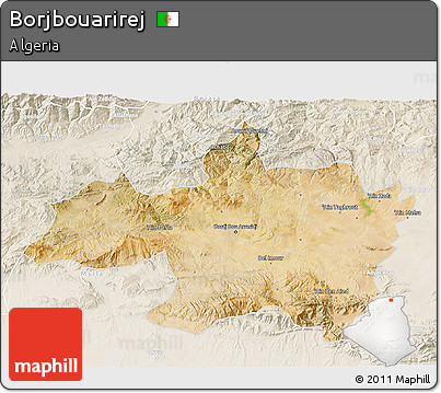 Satellite 3D Map of Borjbouarirej, lighten