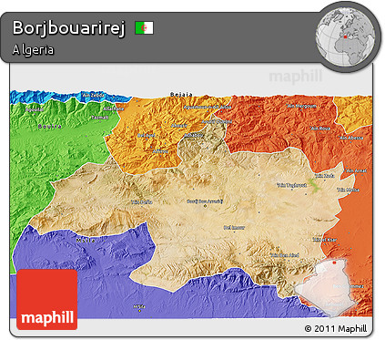 Satellite 3D Map of Borjbouarirej, political outside