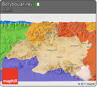 Satellite 3D Map of Borjbouarirej, political outside