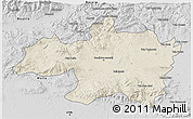 Shaded Relief 3D Map of Borjbouarirej, desaturated