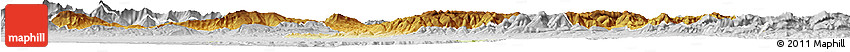 Physical Horizon Map of Borjbouarirej, lighten, desaturated