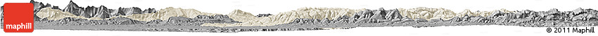 Shaded Relief Horizon Map of Borjbouarirej, darken, desaturated
