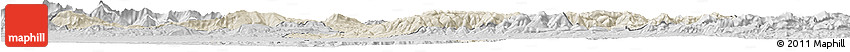 Shaded Relief Horizon Map of Borjbouarirej, desaturated
