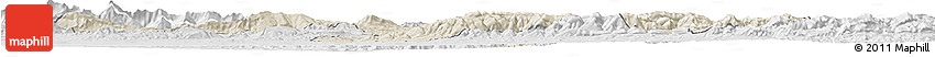 Shaded Relief Horizon Map of Borjbouarirej, lighten, desaturated