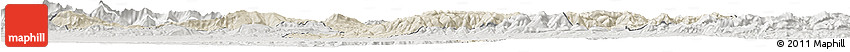 Shaded Relief Horizon Map of Borjbouarirej, lighten, semi-desaturated