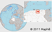Gray Location Map of Borjbouarirej, highlighted country