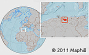 Gray Location Map of Borjbouarirej, hill shading