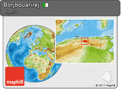 Physical Location Map of Borjbouarirej