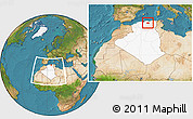 Satellite Location Map of Borjbouarirej, highlighted country, within the entire country