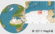 Satellite Location Map of Borjbouarirej, highlighted country
