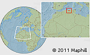 Savanna Style Location Map of Borjbouarirej, within the entire country, hill shading