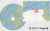 Savanna Style Location Map of Borjbouarirej, highlighted country, hill shading