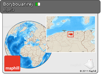 Shaded Relief Location Map of Borjbouarirej