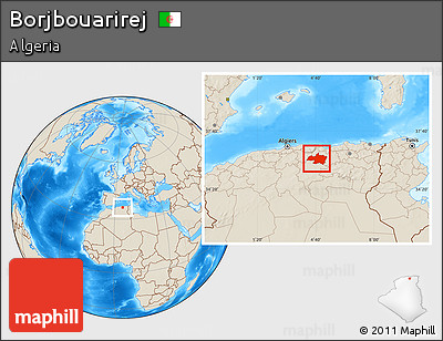 Shaded Relief Location Map of Borjbouarirej