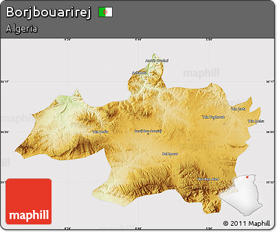 Physical Map of Borjbouarirej, cropped outside
