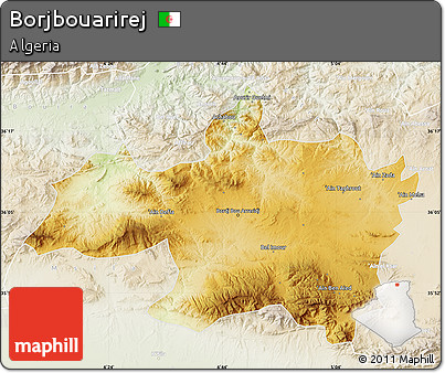 Physical Map of Borjbouarirej, lighten