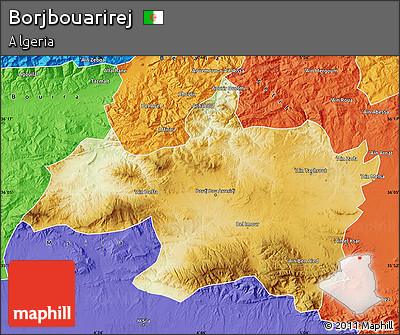 Physical Map of Borjbouarirej, political outside