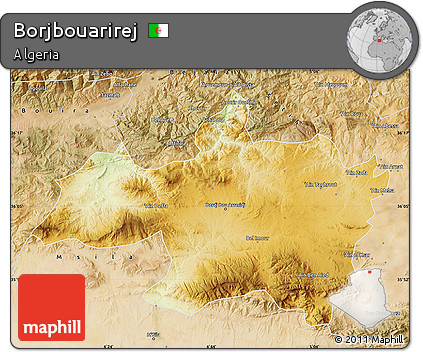 Physical Map of Borjbouarirej, satellite outside
