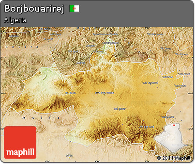 Physical Map of Borjbouarirej, satellite outside