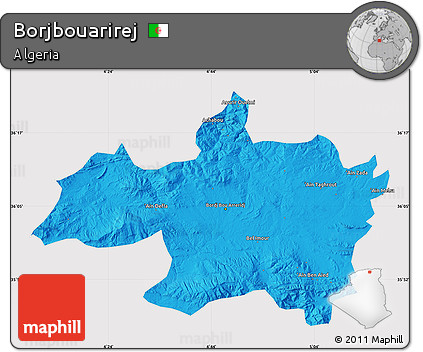 Political Map of Borjbouarirej, cropped outside